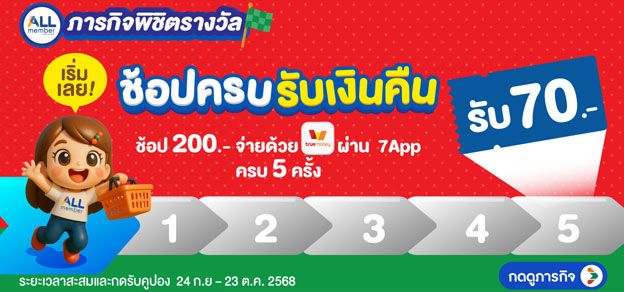 ภารกิจพิชิตรางวัล ช้อปครบรับเงินคืน
