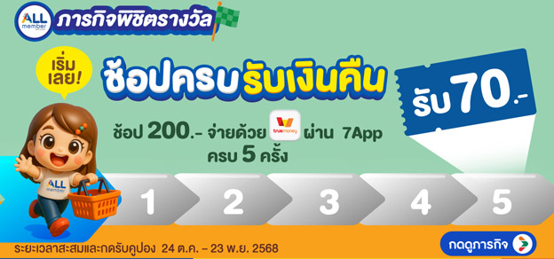 ภารกิจพิชิตรางวัล ช้อปครบรับเงินคืน