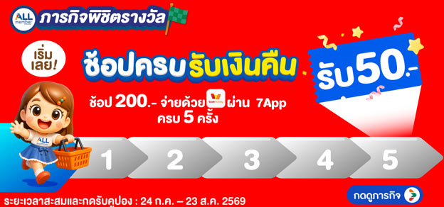ภารกิจพิชิตรางวัล ช้อปครบรับเงินคืน