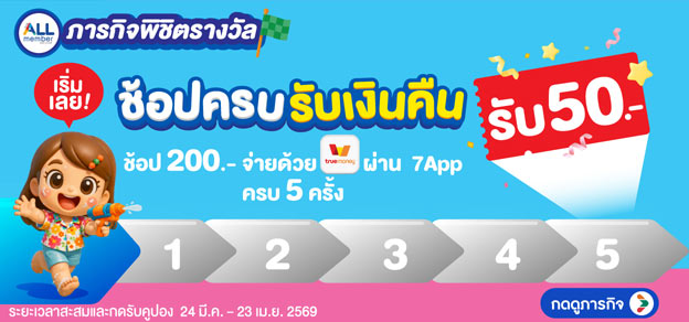 ภารกิจพิชิตรางวัล ช้อปครบรับเงินคืน