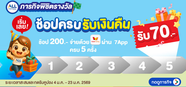 ภารกิจพิชิตรางวัล ช้อปครบรับเงินคืน