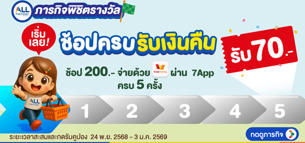 ภารกิจพิชิตรางวัล ช้อปครบรับเงินคืน